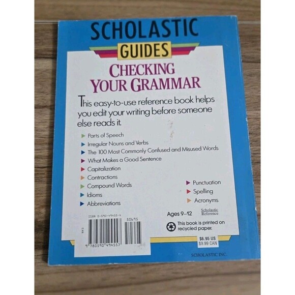 Scholastic Guides Checking Your Grammar by Marvin Terban Paperback Educational - Picture 2 of 7